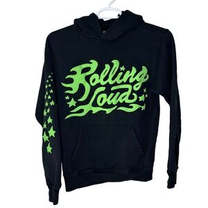 Rolling Loud Hoodie Sweatshirt Men's Small‎ Black Green Star Festival Hip Hop
